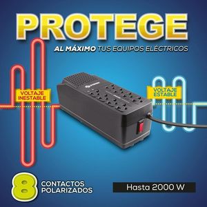 Regulador de Voltaje Monofásico <span class=keywords><strong>STEREN</strong></span> de 2.000 W con 8 Contactos REG-2050 - Product Image 5