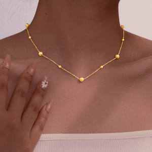 สร้อยคอสแตนเลสแบบเรียบง่ายทันสมัยสำหรับผู้หญิงพร้อมจี้สร้อยคอแบบกลมประดับกระดูกไหปลาร้า - Product Image 2