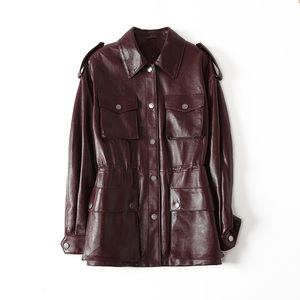 Giacca di vera pelle da <span class=keywords><strong>donna</strong></span> in vera pelle di pecora con olio di nuovo stile - Product Image 1