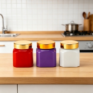 Pot en verre vide de qualité supérieure pour <span class=keywords><strong>Bakhour</strong></span>, idéal pour les parfums arabes, les fragrances d'intérieur, l'aromathérapie, l'encens naturel et les senteurs d'ambiance. - Product Image 1
