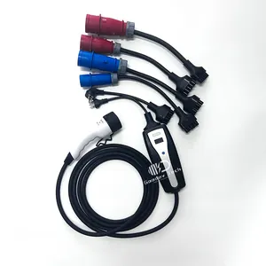 16a 32a Type2 AC Ev Car Cargador portátil Cable trifásico Tipo 2 22kw 7kw 11kw Rápido con enchufes opcionales