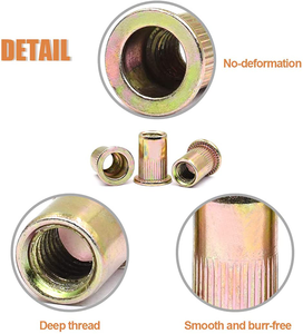 Tuerca remachable/Rivnut, insertos roscados de cabeza plana, tuerca de 1/4, 5/16, 3/8, cabeza avellanada M5, M6, M8, tuerca remachable ciega, <span class=keywords><strong>tornillo</strong></span> para madera - Product Image 3