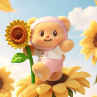 100% véritable PLZ-DOT beurre ours petit souhait série floqué peluche bureau ornement cadeau pour filles en peluche aveugle boîte en peluche poupée jouet