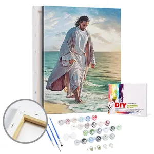 Desenhos personalizados diy pintura pintura por número, kit artesanal pintura a óleo em tela pintura religiosa por número