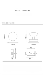 Bola Ganda Kunci Bulat Kamar Tidur Bola Tembaga Kunci Kenop Pintu Pegangan Pintu Emas Dipoles - Product Image 2
