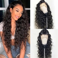 Perruque Lace Frontale pour Femme, Cheveux Longs Ondulés Bouclés, Volumineuse, Naturelle, Couvre Toute la Tête, Dentelle Transparente, Cheveux Remy, Anti-Frisottis
