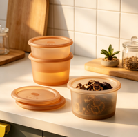 Boîtes alimentaires réutilisables en silicone écologiques, contenants de stockage multi-températures pour garde-manger et réfrigérateur