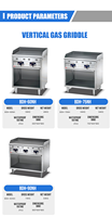 Grill à gaz à surface plate, grande capacité, température constante, machine à griller commerciale à haute efficacité pour la cuisson des steaks et des hamburgers