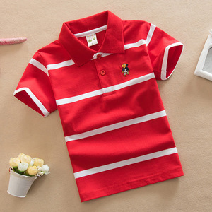 <span class=keywords><strong>Camiseta</strong></span> Polo de <span class=keywords><strong>Manga</strong></span> <span class=keywords><strong>Corta</strong></span> de Alta Calidad para Bebés y Niños, <span class=keywords><strong>Camiseta</strong></span> de Algodón con Rayas Teñidas con Hilo para Niños - Product Image 3