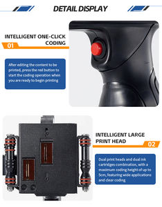 50mm Taille D'impression De Poche Imprimante À Jet D'encre Pistolet Boîte Sacs Date Numéro Image Logo Texte Jet D'encre Machine - Product Image 4