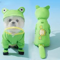 Ensemble imperméable et bottes pour chien Green Frog, OEM, polyester, réfléchissant, imperméable, à capuche + anneau de laisse, MOQ 200, couleur/logo personnalisé, expédition en 7 jours