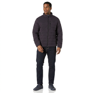 FINER THREADS High Street Fashion Winter Custom Logo Breathable Quick Dry Canvas Stand Collar Puffer <b>Jacket</b> for <b>Men</b> - Product Image 1