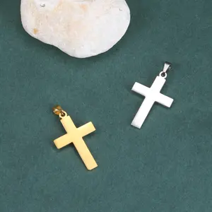 优质定制宗教空白不锈钢项链十字架吊坠饰品制作基督教饰品