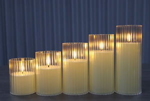 Xsd9281 gân Kính LED Flameless nến ánh sáng với điều khiển từ xa Battery Operated 3D Ngọn lửa thực Nến điện tử - Product Image 2