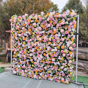 Flower Backdrop Wedding Decorative Artificial Flowers <b>pink</b> flower wall for wedding arrangement <b>decorations</b> - Product Image 4