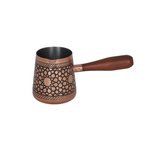 Cafetera de Cobre Metálica Griega Árabe con Logotipo Personalizable <span class=keywords><strong>para</strong></span> Calentar Leche y Café, con Mango Resistente al Calor, Portátil y de Grado Alimenticio - Product Image 2