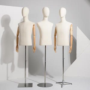 Toptan manken <span class=keywords><strong>Torso</strong></span> ahşap kol manken Stand standı yarım vücut kumaş manken erkek elbise formu kukla - Product Image 1