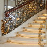 DB Villa traditionnel haut de gamme conception de luxe, semelle en marbre de 16mm, escaliers incurvés avec Balustrade en fer forgé, Balustrade en acier
