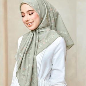 Pañuelo Hijab de Algodón Voile Nuevo 2025, Diseño Étnico con Corte Láser e Impresión Digital, Transpirable, para Mujeres Musulmanas - Product Image 1