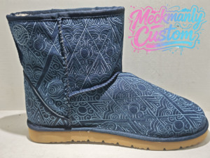 Botas de Nieve Personalizadas Meckmanly, de Terciopelo Azul con Bordado, Forro de Felpa, Suela de Goma, Cálidas para Invierno, para Mujer - Product Image 5