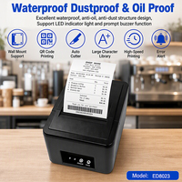 EDOO ODM/OEM USB+LAN Printer Thermal POS Mini Barcode dengan Pemotong Otomatis 80mm Nirkabel untuk Desktop, Tersedia dalam Stok