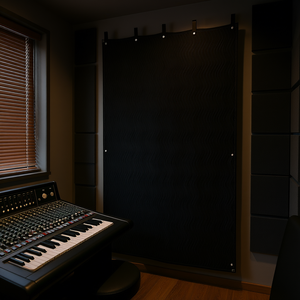 Rideaux insonorisants 80 x 48 pouces, couverture insonorisante avec œillets pour studio d'enregistrement musical, fenêtre, porte, bloqueur de lumière, noir - Product Image 2