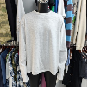 <span class=keywords><strong>Camiseta</strong></span> de Algodón Slub de <span class=keywords><strong>Manga</strong></span> <span class=keywords><strong>Larga</strong></span> de Alta Calidad para <span class=keywords><strong>Hombre</strong></span>, Estilo Vintage Lavado, Tejido Ligero, Corte Holgado Oversize, Venta al por Mayor - Product Image 1