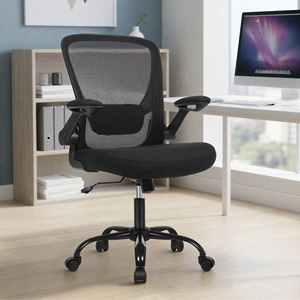 <span class=keywords><strong>Chaise</strong></span> de bureau ergonomique <span class=keywords><strong>SONGMICS</strong></span> avec support lombaire rembourré, siège de 53 cm, <span class=keywords><strong>chaise</strong></span> pivotante en maille avec accoudoirs pliables, <span class=keywords><strong>chaise</strong></span> de bureau noire - Product Image 2
