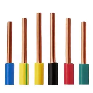 Gran oferta 1,5mm 2,5mm 4mm 6mm 10mm núcleo único sólido o trenzado cobre PVC casa cableado cable eléctrico y alambre de construcción