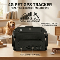 Ошейник для собак Icar IK122T PRO 4G GPS с AGPS, Beidou, GSM, LBS, металлическим динамиком, отслеживанием в реальном времени и водонепроницаемостью IP68