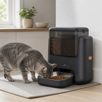 Distributeur automatique de nourriture pour animaux de compagnie USMILEPET Dual Hopper Smart Feeder WiFi 3L Plus 2L pour chats et petits chiens, contrôle par application, double alimentation