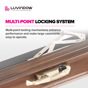 Modern Security European Composite Double Glass Aluminum Wood Clad Windows - Product Image 2