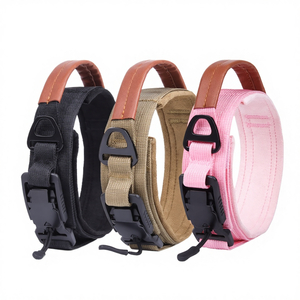 Taktisches Hundehalsband aus strapazierfähigem Nylon mit Schnellverschluss und Trainingsgriff, verstellbar für mittelgroße und große Hunde - Product Image 3