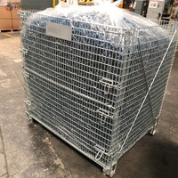 Cage à palettes en fil métallique pliable en acier doux galvanisé robuste pour entrepôt, personnalisable