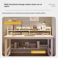 Bureau d'ordinateur moderne et simple avec étagère intégrée et rangements pour chambre, bureau ou salle d'étude