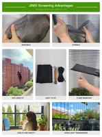 JINDI Moustiquaire de piscine extérieure industrielle moderne noire 18x14 mailles en fibre de verre ignifuge pour patio et fenêtre