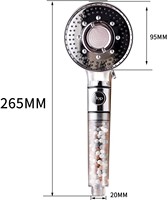 HOMEDEC HD-1403 Pommeau de douche mural moderne à LED chromé, à changement de couleur, en plastique, effet pluie, écologique, 5 modes