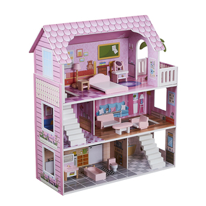 2024New Style princesse maison de poupée semblant jouer maison de poupée enfants bébé meubles jouets enfants maison de poupée en bois - Product Image 1