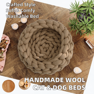 Cama moderna de lujo hecha a mano para perros con relleno de poliéster y patrón sólido de algodón 100% amigable para viajes todas las estaciones - Product Image 2