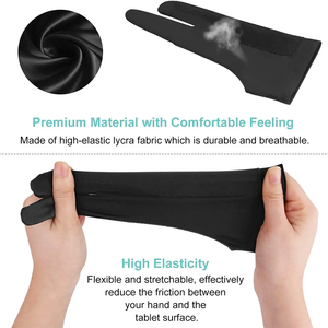 赛科拉艺术定制两指摩擦减少数字耐用艺术家双手绘画手套 - Product Image 2