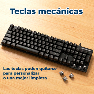 ELE-GATE Wired Mechanical <b>Keyboard</b> 105 Keys RGB Backlight <b>USB</b> Connection - Product Image 5