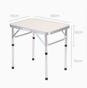 Folding <b>Camping</b> Table 2ft Portable Picnic Table Adjustable Height Small Rectangular Aluminum Lightweight Carry Handle Outdoor - Product Image 2