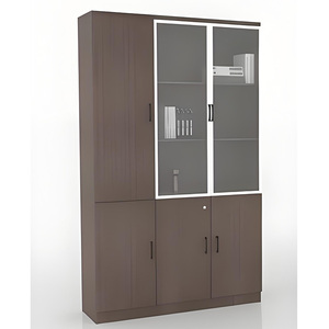 Dọc bằng gỗ lớn nhiều tập tin hộp thủy tinh Quảng Đông Tủ lưu trữ hồ sơ hiện đại với ngăn nhà nội thất văn phòng - Product Image 2