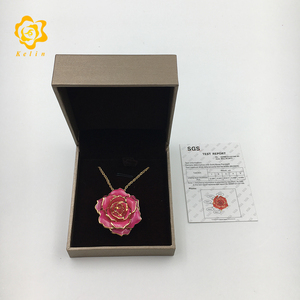 Ingrosso rosa immersa In oro placcato collana di Rose naturali <span class=keywords><strong>per</strong></span> il <span class=keywords><strong>compleanno</strong></span> della <span class=keywords><strong>donna</strong></span> <span class=keywords><strong>regalo</strong></span> di san valentino di natale - Product Image 3