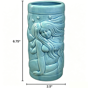 Taza Tiki de Cerámica BARCONIC con Diseño de Sirena Azul - Diseño Moderno y Ecológico para Fiestas, Capacidad de 700 ml para Vino o Cerveza - Product Image 5