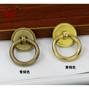 Chinese Style Solid <b>Brass</b> Ring Pull Handle For Drawer Cabinet <b>Door</b> <b>Antique</b> Design Durable Pure <b>Brass</b> Hardware - Product Image 2