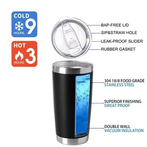 Bekith Lot de 2 gobelets de voyage isothermes en acier inoxydable de 500 ml avec couvercle anti-fuite, conception à double paroi sous vide pour <span class=keywords><strong>café</strong></span> chaud/à froid - Product Image 2