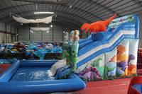 Glissière d'eau gonflable de dinosaure de qualité commerciale de Offre Spéciale de WINSUN avec la piscine hermétique pour l'usage de location d'adultes