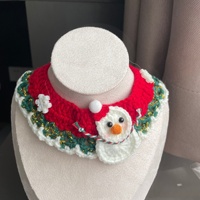 Collier pour animaux de compagnie tricoté à la main de fête guirlande de noël Style Crochet accessoire de cou doux réglable pour chats et chiots