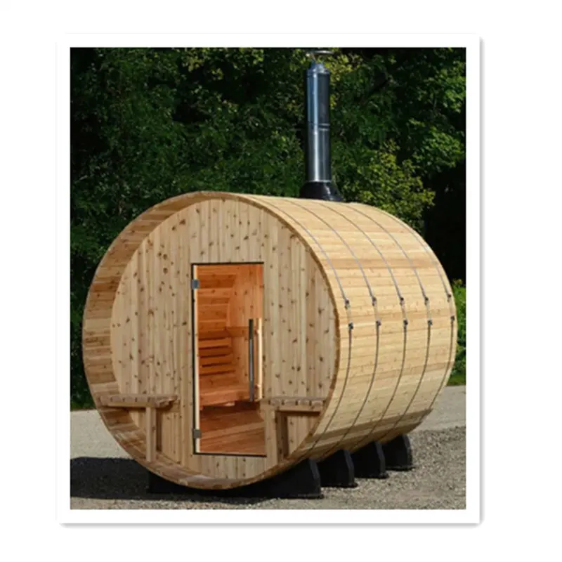 Sedir varil sauna odası prefabrik sauna açık ahşap ev prefabrik